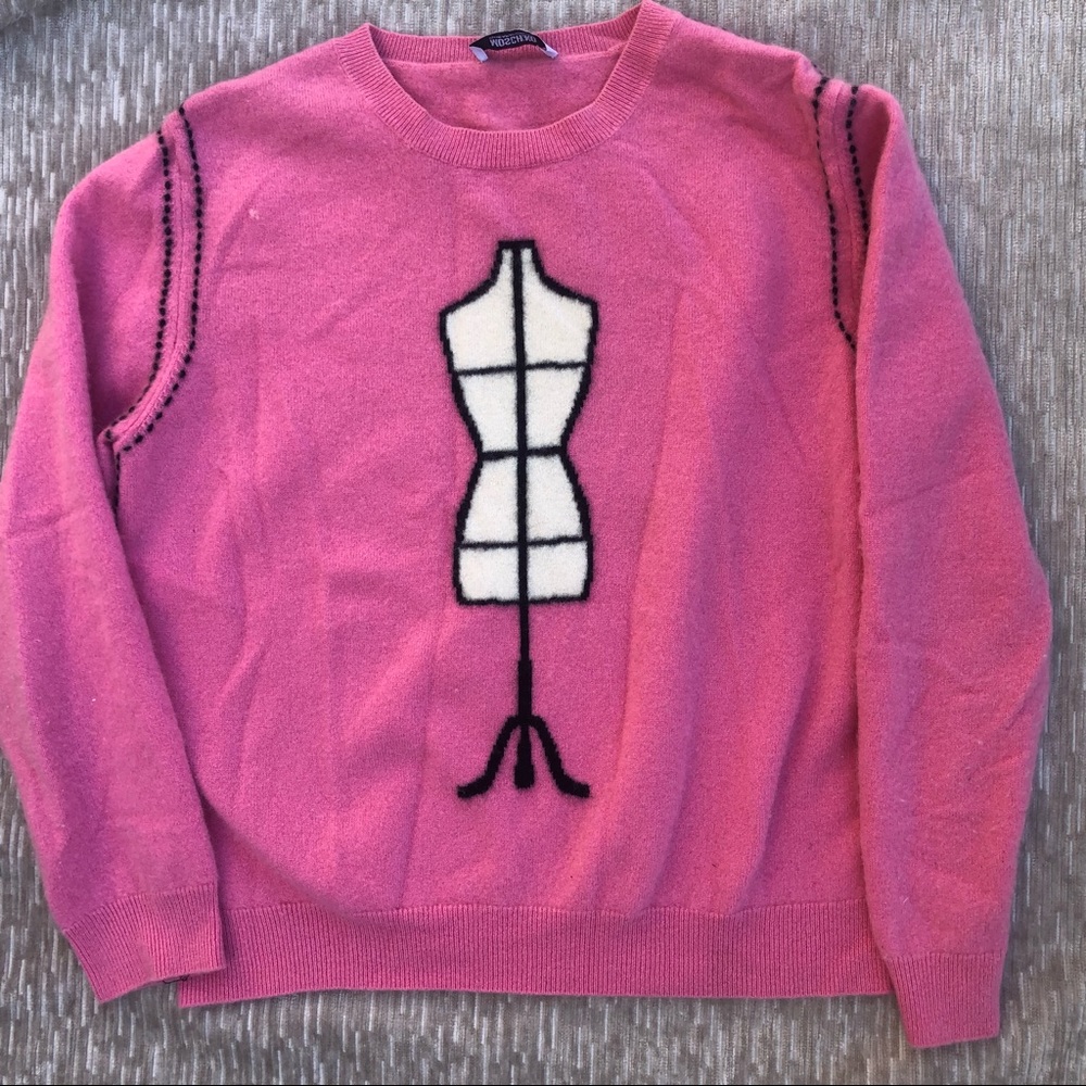 Moschino Pink Dressform Sweater Small